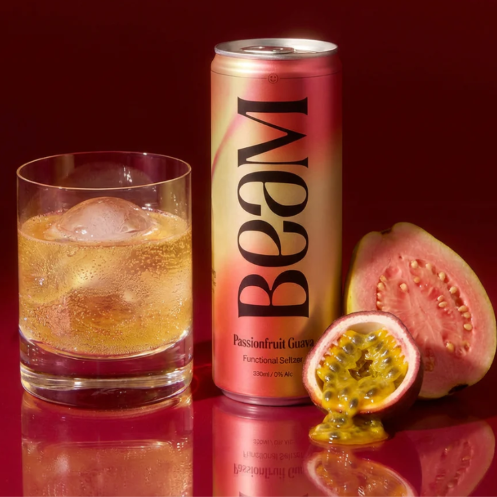 BEAM Passionfruit Guava Functional Seltzer