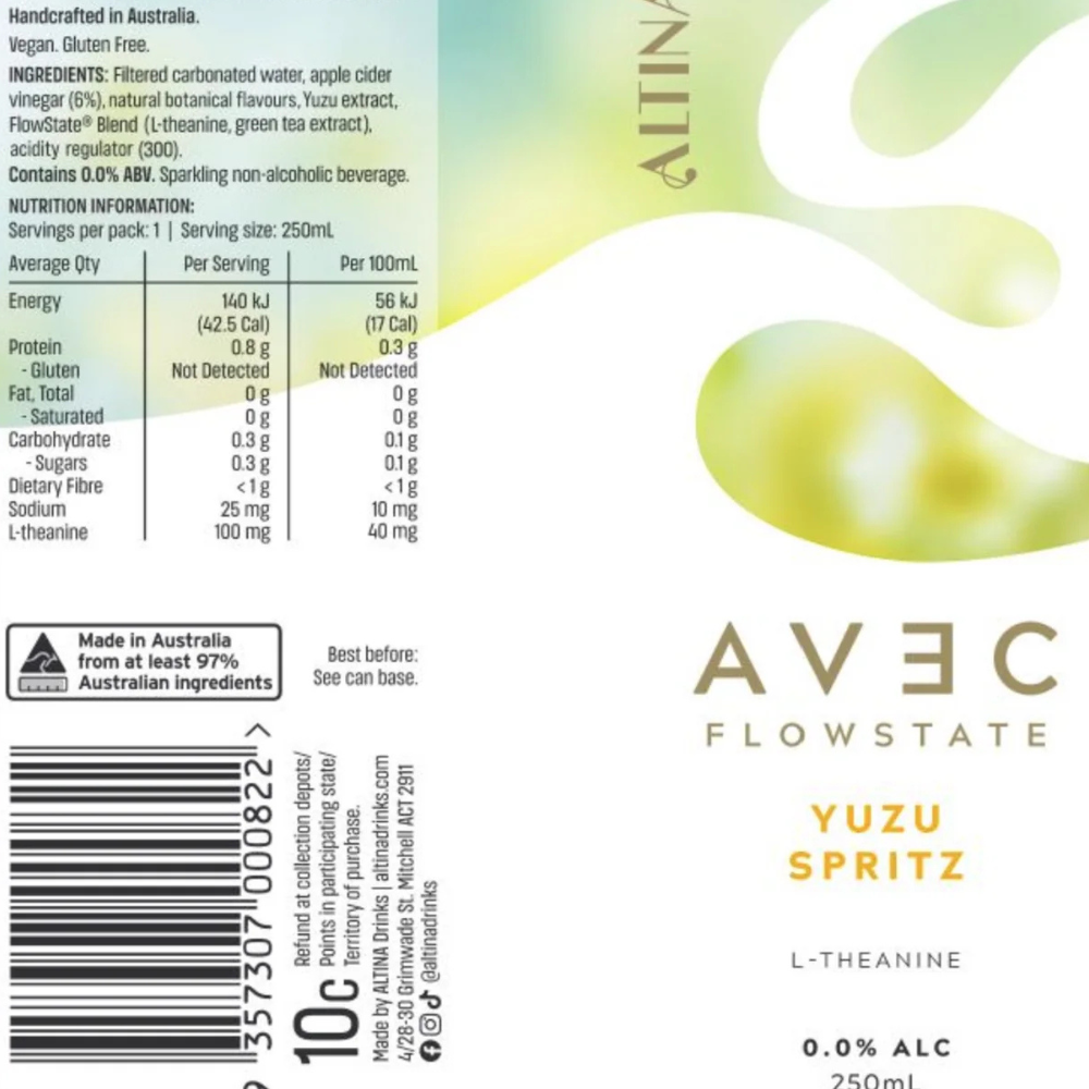 Altina AVEC FlowState Yuzu Spritz 250ml Cans