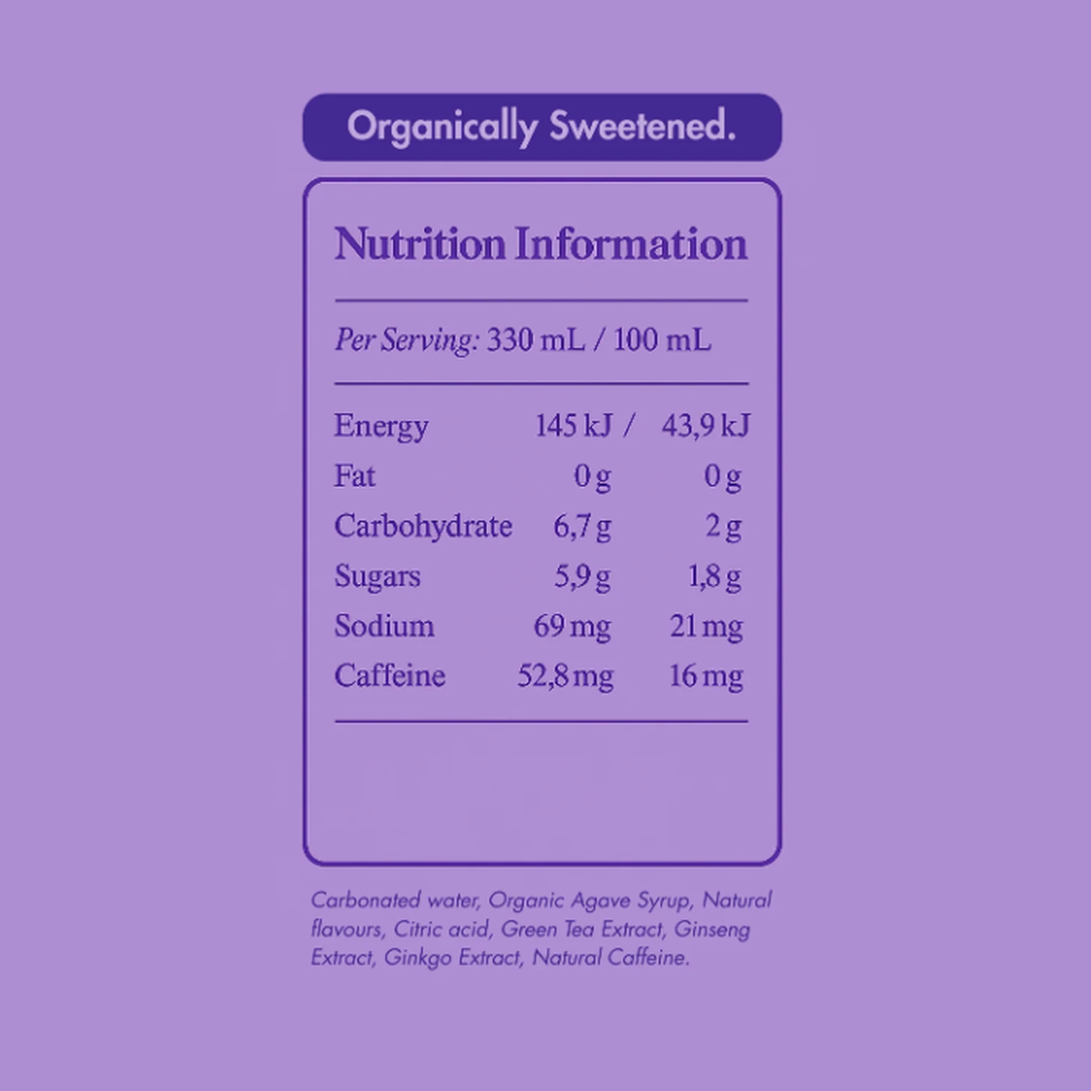 DAYSE Awaken Grapefruit original nutrition and ingredients graphic