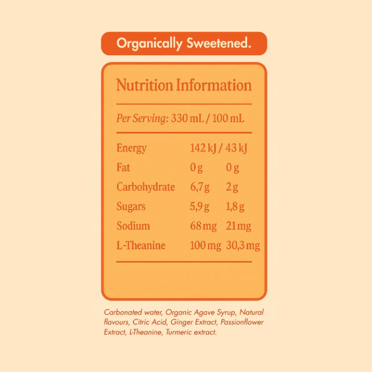 DAYSE Easing original nutrition and ingredients information