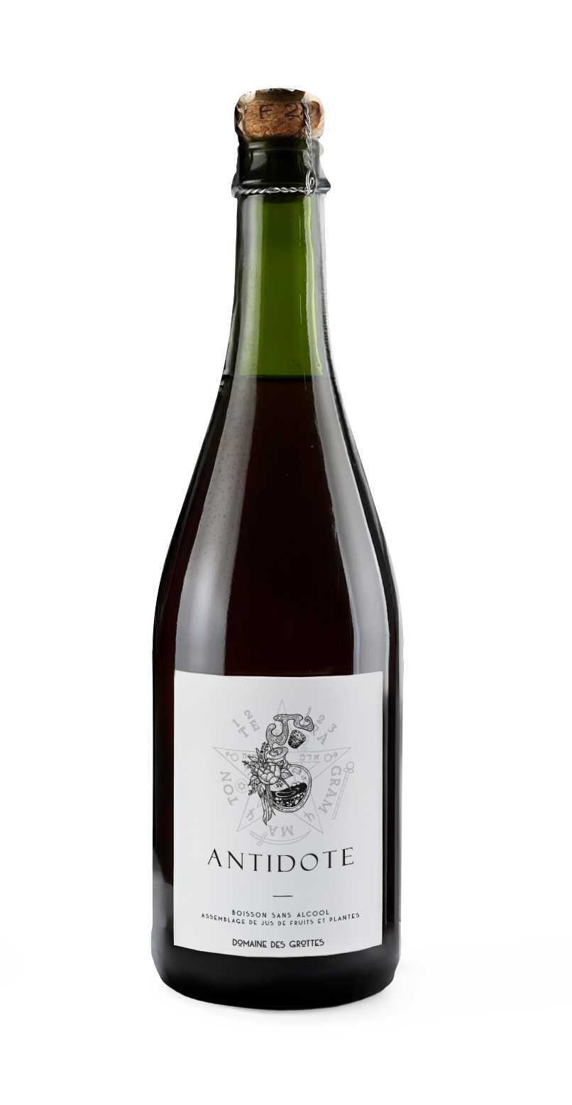 Domaine des Grottes Antidote non-alcoholic sparkling wine alternative, 750mL bottle
