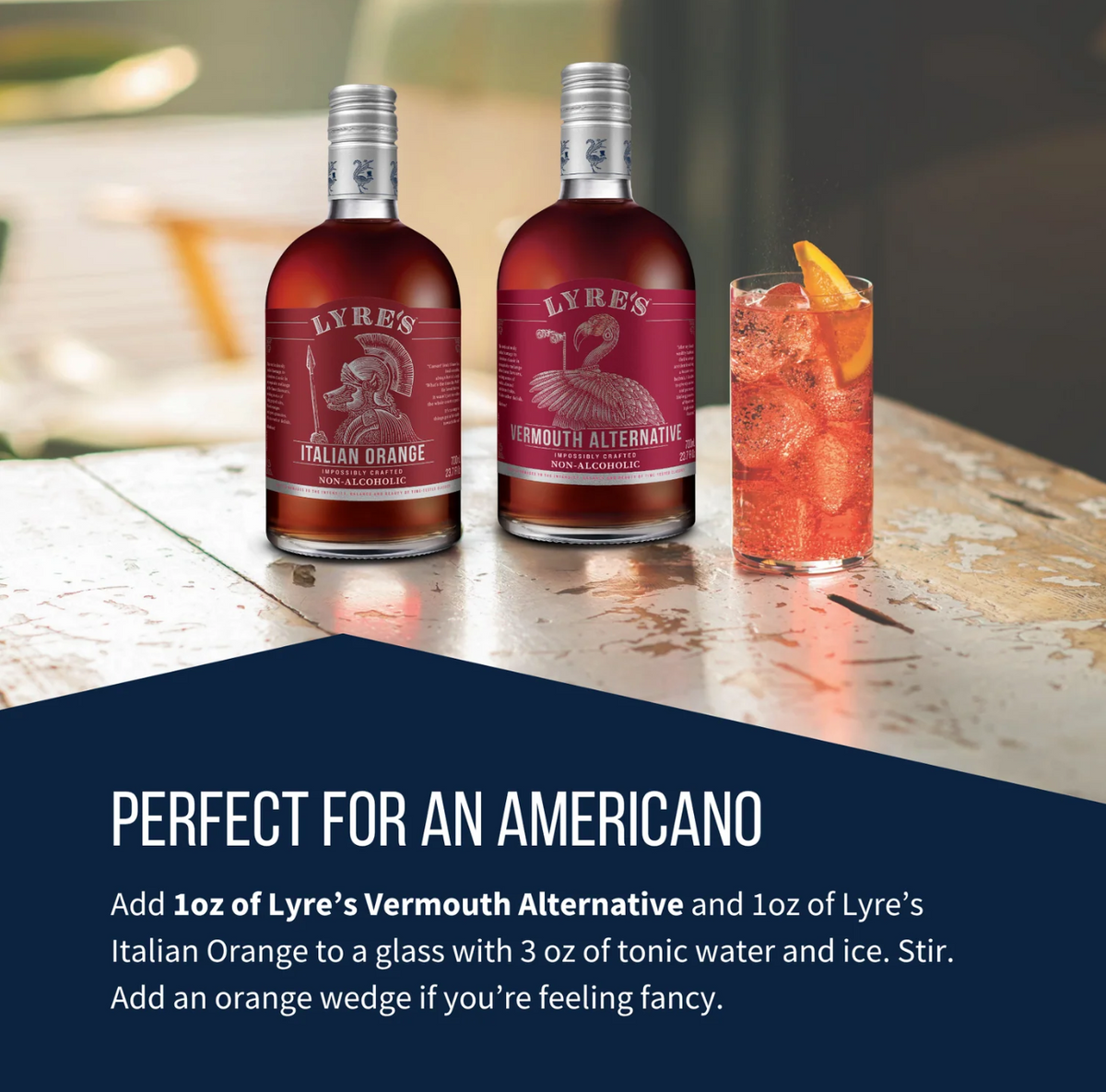 Lyre's Vermouth Alternative and Italian Orange Americano cocktail