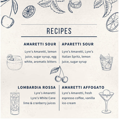 Lyre's Amaretti 700mL — Cocktail recipes