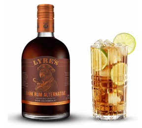 Lyre's Dark Rum Alternative 700mL – Bottle and dark rum cocktail