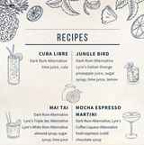 Lyre's Dark Rum Alternative 700mL – Cocktail recipes including Cuba Libre and Mai Tai
