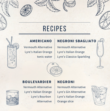 Lyre's Negroni cocktail recipes