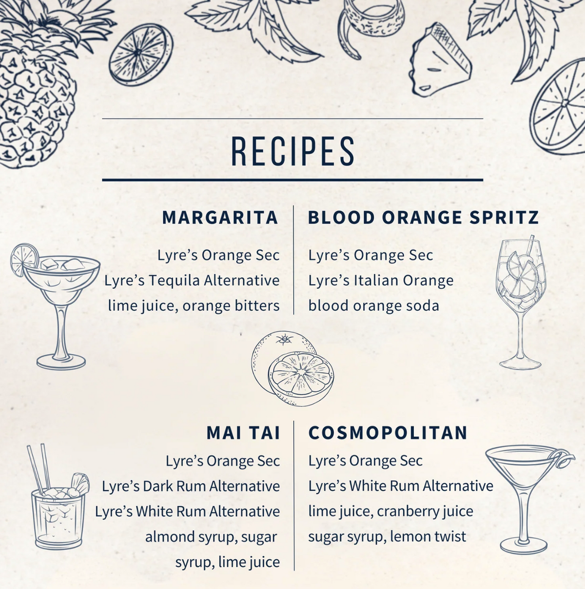 Lyre's Orange Sec — Cocktail recipes