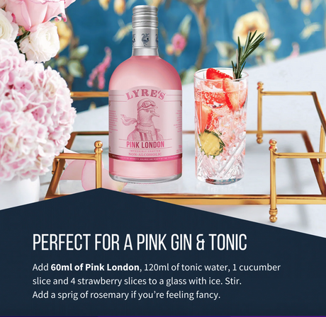 Lyre's Pink Gin Alternative — pink gin and tonic recipe