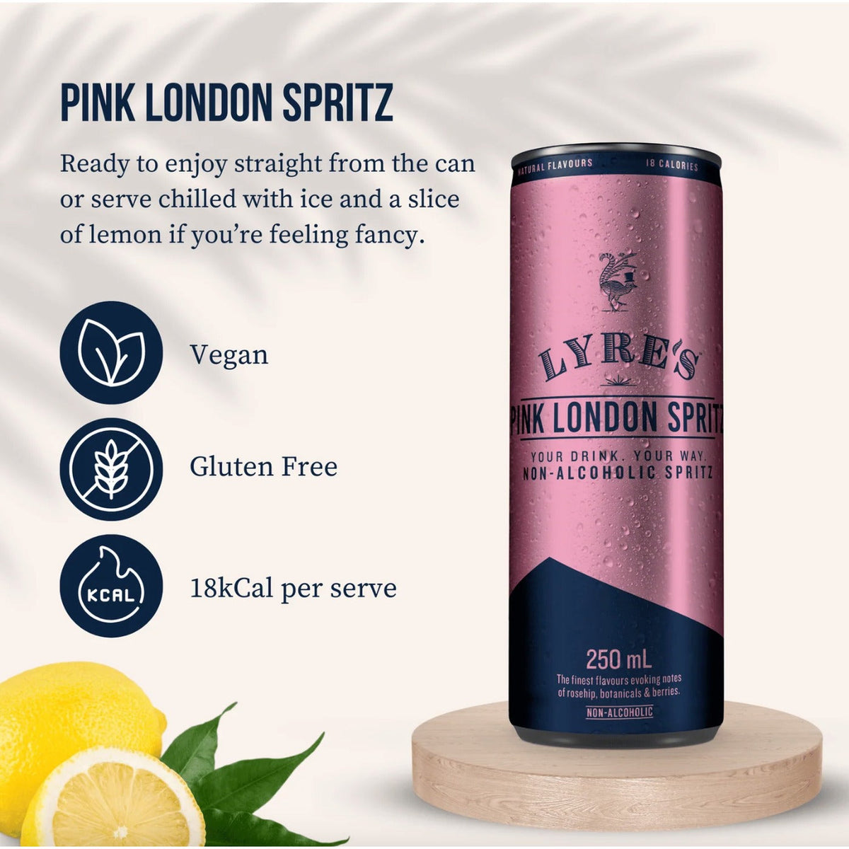 Lyre's Pink London Spritz serving and dietary information