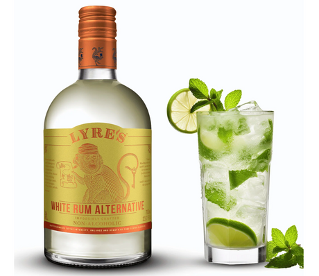 Lyre's White Rum Alternative 700mL bottle with Mojito